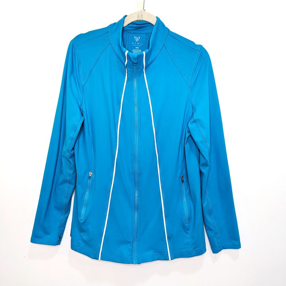 Lane Bryant Livi Jacket Womens 14/16 1X Plus Size Active Blue Zip Up Work Out - Picture 2 of 8